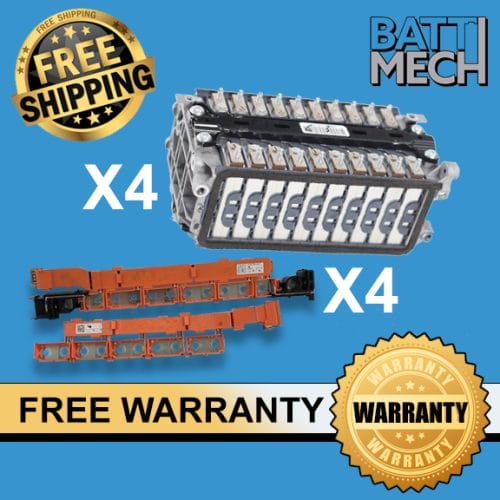 FOUR (4) 2013-2016 HONDA CR-Z LI-ION HYBRID BATTERY MODULES + FOUR (4) BUS BAR HARNESSES